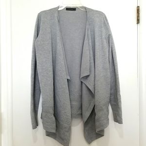 Esperanza gray waterfall cardigan sweater women's size M